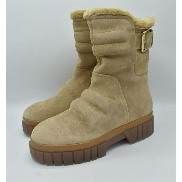 Free People Womens EUR 40 US 10 Fable Faux Fur Sand Suede Platform Winter Boots - Picture 1 of 9